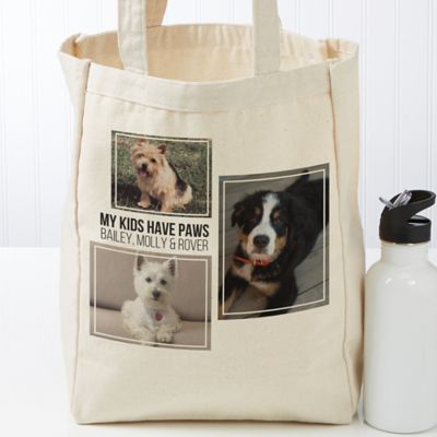 Three Photo Personalized 14-Inch x 10-Inch Canvas Tote Bag
