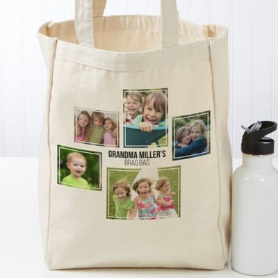 Five Photo Personalized 14-Inch x 10-Inch Canvas Tote Bag