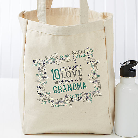 Alternate image 1 for Reasons Why Personalized 14-Inch x 10-Inch Canvas Tote Bag