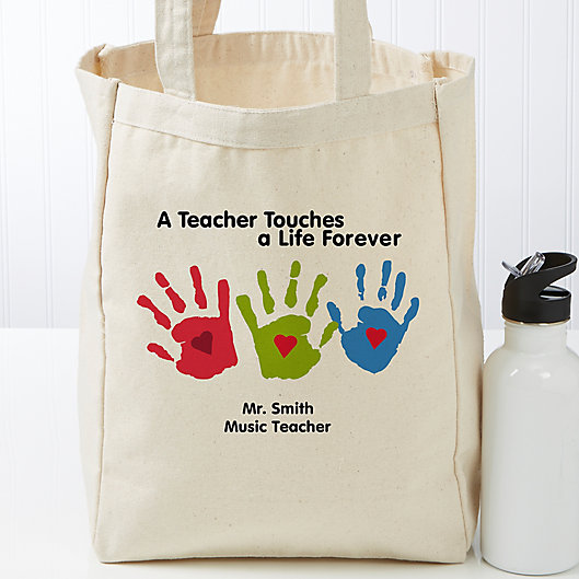 Alternate image 1 for Touches A Life Personalized 14-Inch x 10-Inch Teacher Tote Bag