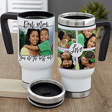 Love Photo Collage Personalized 14 oz. Travel Mug. View a larger version of this product image.