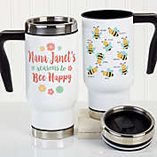 Bee Happy Personalized Commuter Travel Mug