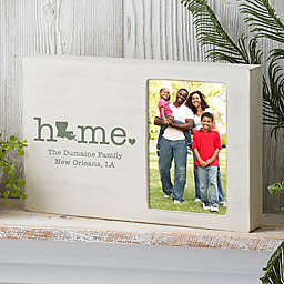 Home State Personalized Whitewashed Off-Set Frame