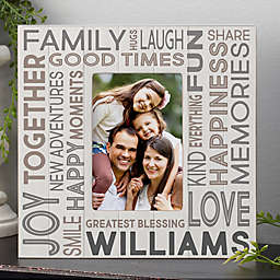 Family Word Collage Personalized Picture Frame Box- Vertical