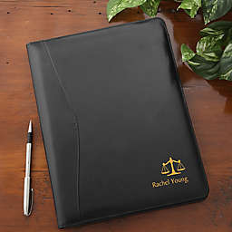 Legal Notes Personalized Leather Portfolio in Black