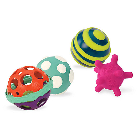 Alternate image 1 for B. 3-Piece Textured Multicolor Ball Set