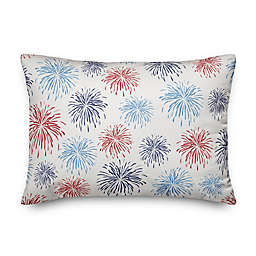 Designs Direct Fireworks Oblong Throw Pillow in Red