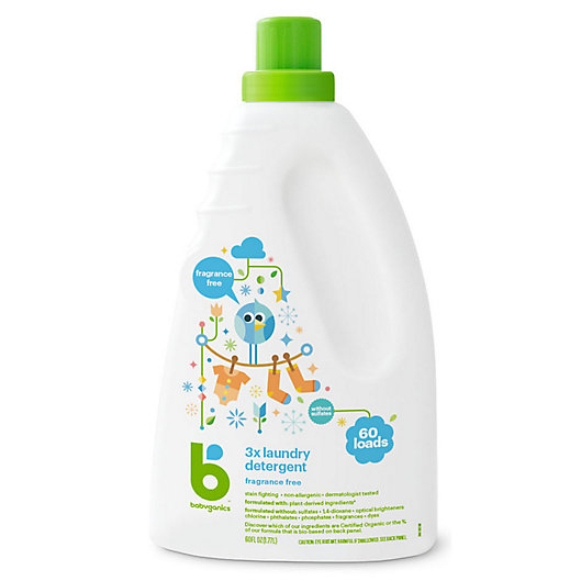 Alternate image 1 for Babyganics® 60 oz. Fragrance-Free 3x Laundry Detergent