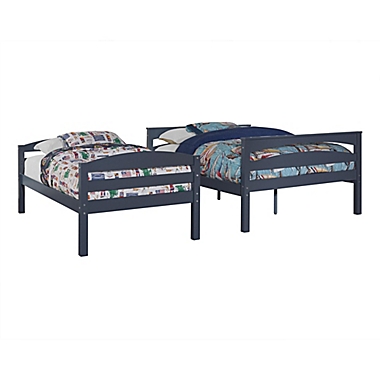 Dorel Living&reg; Tayson Twin Over Full Bunk Bed in Graphite Blue. View a larger version of this product image.