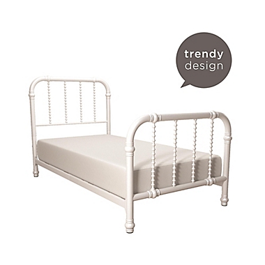 EveryRoom Krissy Twin Metal Bed in White. View a larger version of this product image.