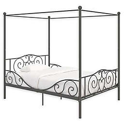 Atwater Living Whimsical Full Metal Canopy Bed in Pewter