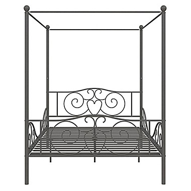 Atwater Living Whimsical Full Metal Canopy Bed in Pewter. View a larger version of this product image.