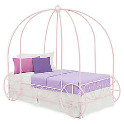 Atwater Living Aurora Twin Metal Carriage Bed in Pink