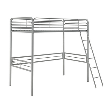 Atwater Living Tiana Twin Metal Loft Bed in Silver. View a larger version of this product image.