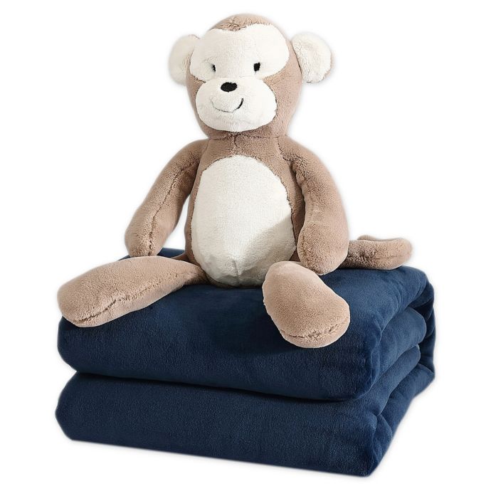 Therapedic® 6 lb. Kids Weighted Blanket with Monkey Plush Toy in Navy