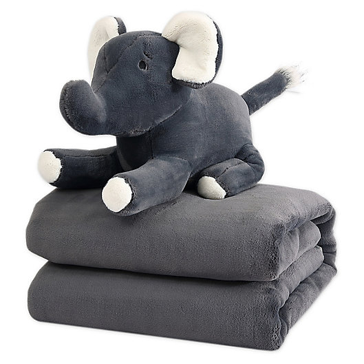 Alternate image 1 for Therapedic® 6 lb. Kids Weighted Blanket with Elephant Plush Toy in Grey