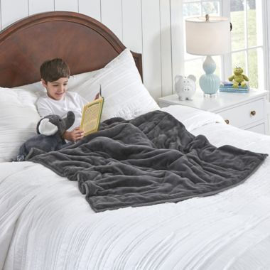 Therapedic&reg; 6 lb. Kids Weighted Blanket with Elephant Plush Toy in Grey. View a larger version of this product image.