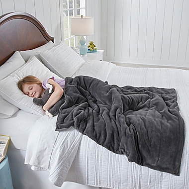 Therapedic&reg; 6 lb. Kids Weighted Blanket with Elephant Plush Toy in Grey. View a larger version of this product image.