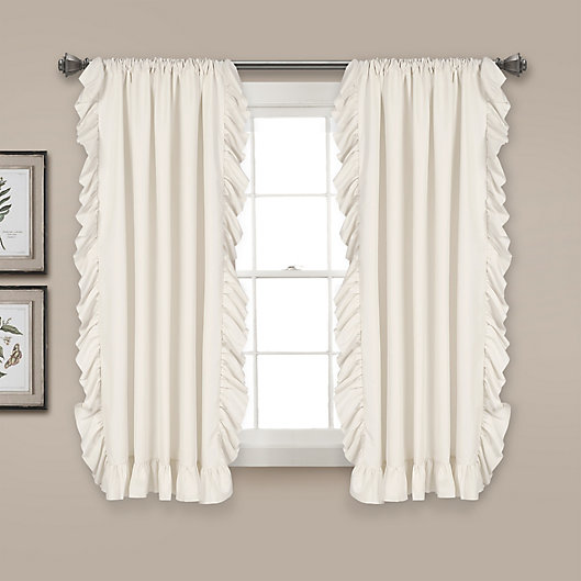 Alternate image 1 for Reyna  63-Inch Rod Pocket Window Curtain in White (Set of 2)