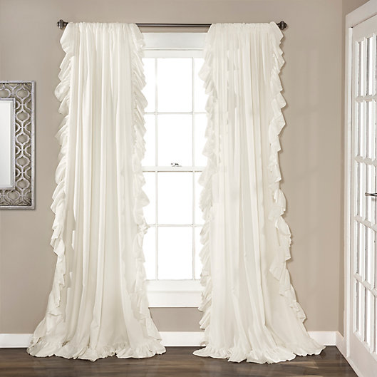 Alternate image 1 for Reyna  95-Inch Rod Pocket Window Curtain in White (Set of 2)