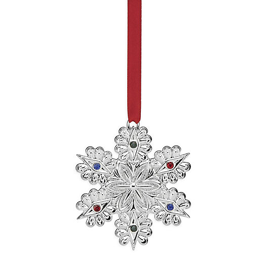 Alternate image 1 for Lenox® Jeweled Snowflake Charm Ornament in Silver
