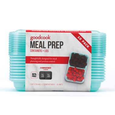 GoodCook 10-Pack 1-Cup Food Containers in Light Blue. View a larger version of this product image.