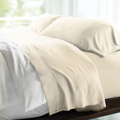 Cariloha Resort 400-Thread-Count Viscose Made From Bamboo Queen Sheet Set In Ivory