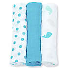 Alternate image 0 for Lulujo Baby Mini Muslin 3-Pack Blanket Set in Blue/White