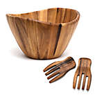 Alternate image 0 for Lipper International Acacia Wood 3-Piece Wave Bowl and Salad Hand Set