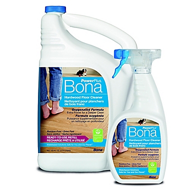 Bona&reg; PowerPlus&trade; 160 oz. Hardwood Floor Cleaner Refill with 22 oz. Spray Bottle. View a larger version of this product image.