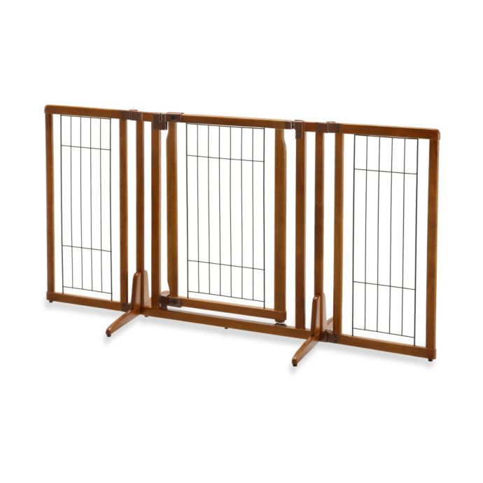 Richell Premium Plus Freestanding Pet Gate With Door Bed Bath