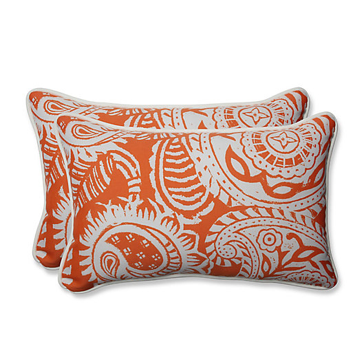 Alternate image 1 for Pillow Perfect® Addie Indoor/Outdoor Oblong Throw Pillows in Terra Cotta (Set of 2)
