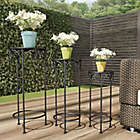 Alternate image 1 for Pure Garden Nesting Round Plant Stands in Black (Set of 3)