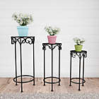 Alternate image 2 for Pure Garden Nesting Round Plant Stands in Black (Set of 3)