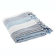 Safavieh Brenton Fringe Throw Blanket in Blue/White