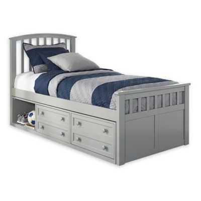 Hillsdale Furniture Charlie Twin Captain&#39;s Bed with 1 Drawer in Grey