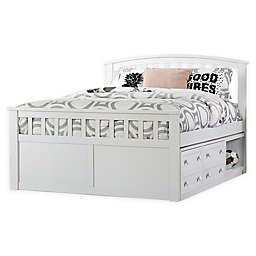 Hillsdale Furniture Charlie Captain's Bed with 2 Drawers in White