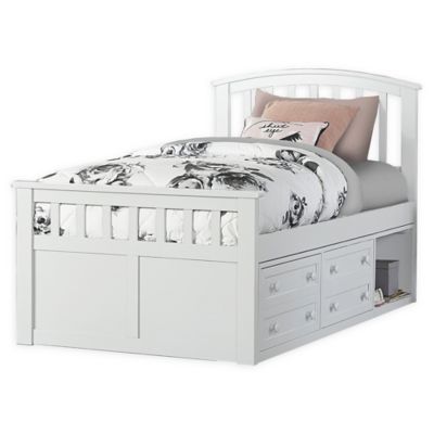 Storkcraft Kids Marco Island Twin, Twin Captains Bed With Storage And Headboard