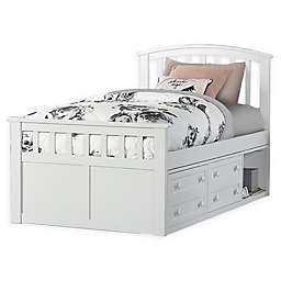 Hillsdale Furniture Charlie Captain's Bed with Storage Unit in White
