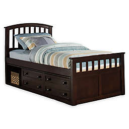 Hillsdale Furniture Charlie Twin Captain's Bed with 1 Drawer in Chocolate