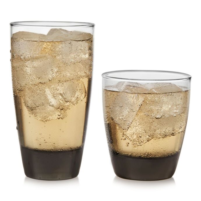 Libbey® Glass Classic 16 Piece Drinkware Set In Mocha Bed Bath And Beyond Canada