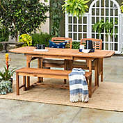 Forest Gate Arvada 4-Piece Acacia Wood Outdoor Dining Set in Brown