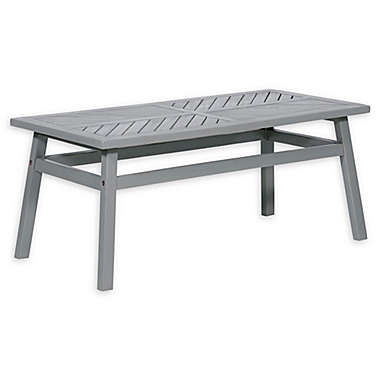 Forest Gate Olive Outdoor Acacia Wood Coffee Table in Grey Wash. View a larger version of this product image.