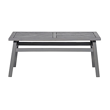 Forest Gate Olive Outdoor Acacia Wood Coffee Table in Grey Wash. View a larger version of this product image.