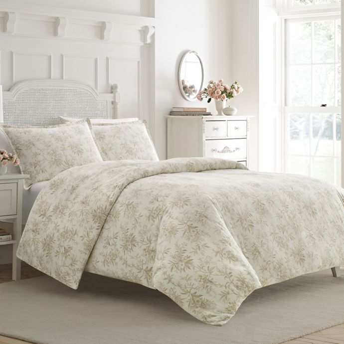 Laura Ashley Faye Toile Flannel Duvet Cover Set Bed Bath Beyond