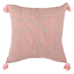Safavieh Sidney Square Throw Pillow in Rusty Red/White
