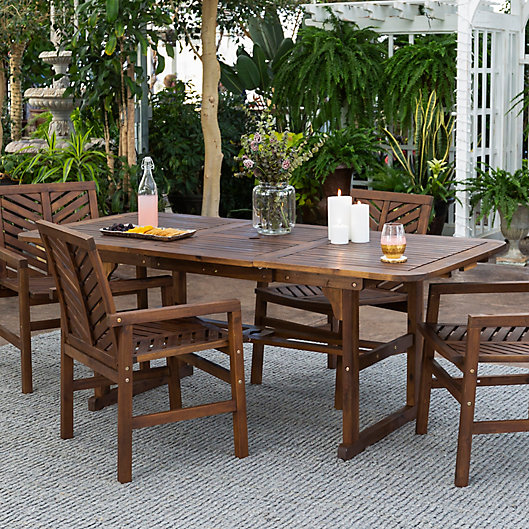 Forest Gate Olive 5 Piece Outdoor, Extendable Outdoor Dining Table For 6