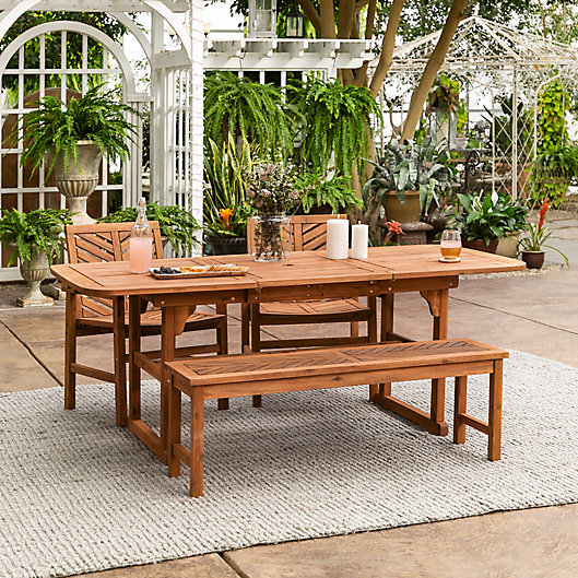 Alternate image 1 for Forest Gate Olive 4-Piece Outdoor Acacia Extendable Table Dining Set in Brown