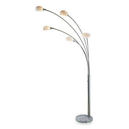 Adesso® Luna Arc Satin Steel Floor Lamp