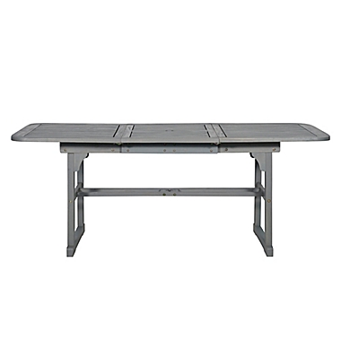 Forest Gate Olive 4-Piece Outdoor Acacia Extendable Table Dining Set in Grey Wash. View a larger version of this product image.